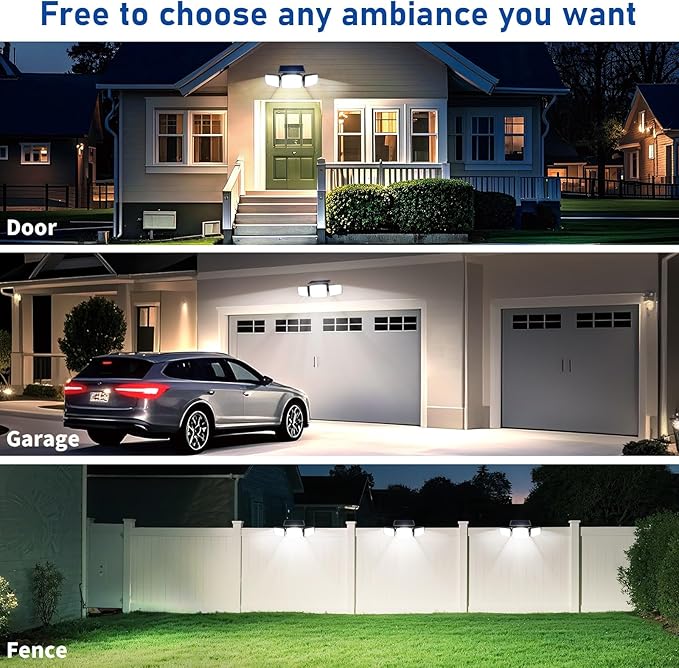Solar Security Light Outdoor,Solar Flood Light with Active Motion Sensor,3 Heads 270° Wide Angle,Remote Control,IP65 Waterproof, 3 Modes (2 Packs)
