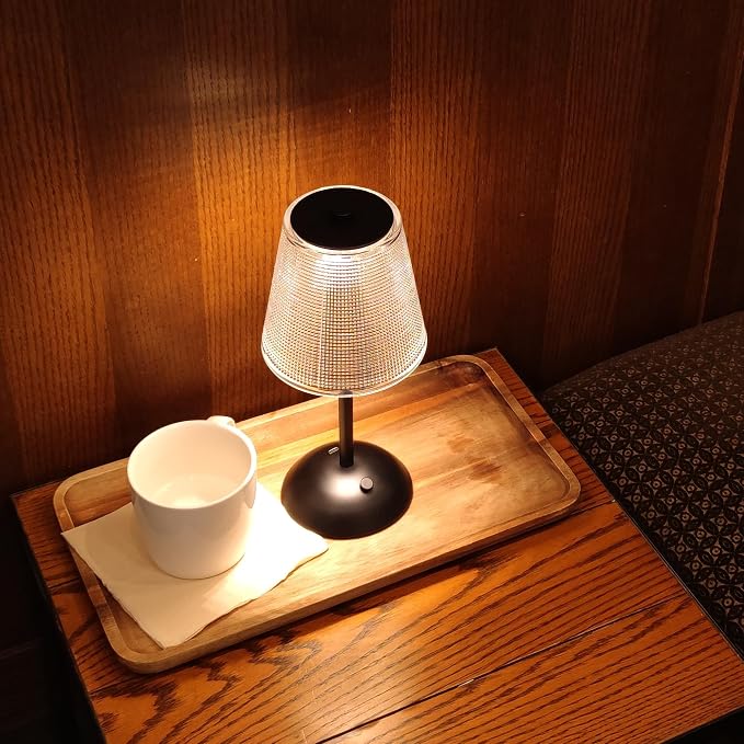 Cordless Table Lamp, 4000mAh Rechargeable Battery Operated Lamp, 3 Color Modes & Stepless Dimmable LED Touch Lamp, Portable Retro Metal Beside Lamps for Home Desk Bedroom Restaurant(Black) | 4000mAh Battery Operated, 3 Color Modes, Dimmable LED Touch B...