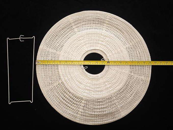 Hytsoeee(19.69Inch) Double-Layer Paper Lamp Shade, White Oblate Paper Lantern Pendant Light Shade,Bohemian Folding Ceiling light Shade, Paper Lantern Lamp Shade for Bedroom,Apartment (19.69inches)
