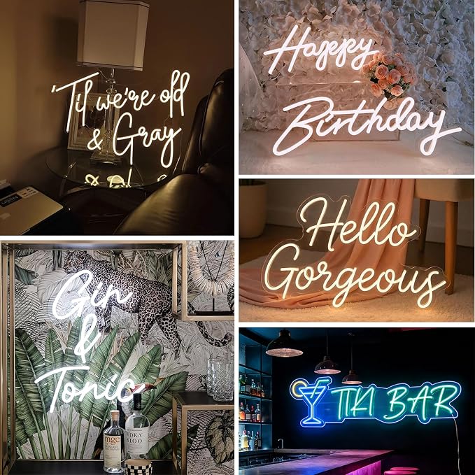 Custom Neon Signs, LED Neon Name Sign Personalized for Gifts Wall Decor, Neon Lights Sign Customizable for Bedroom Wedding Decor Office Beauty Salon Party Prom