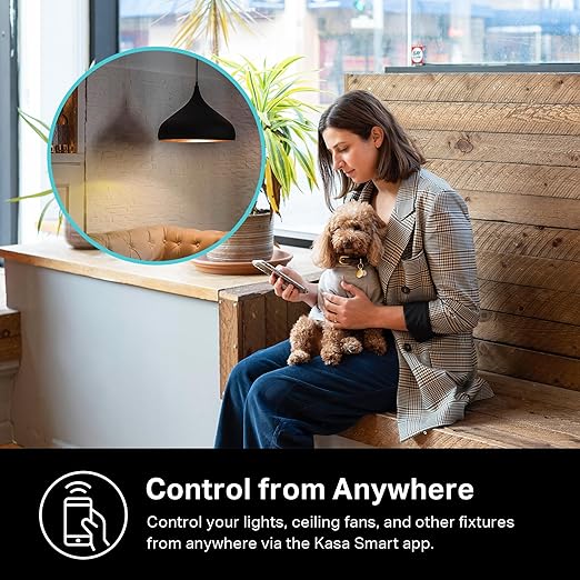 Kasa Smart Dimmer Switch 2-Gang HS220-2, Single Pole, Needs Neutral Wire, 2.4GHz Wi-Fi Light Switch Compatible with Alexa and Google Home, UL Certified, No Hub Required, White