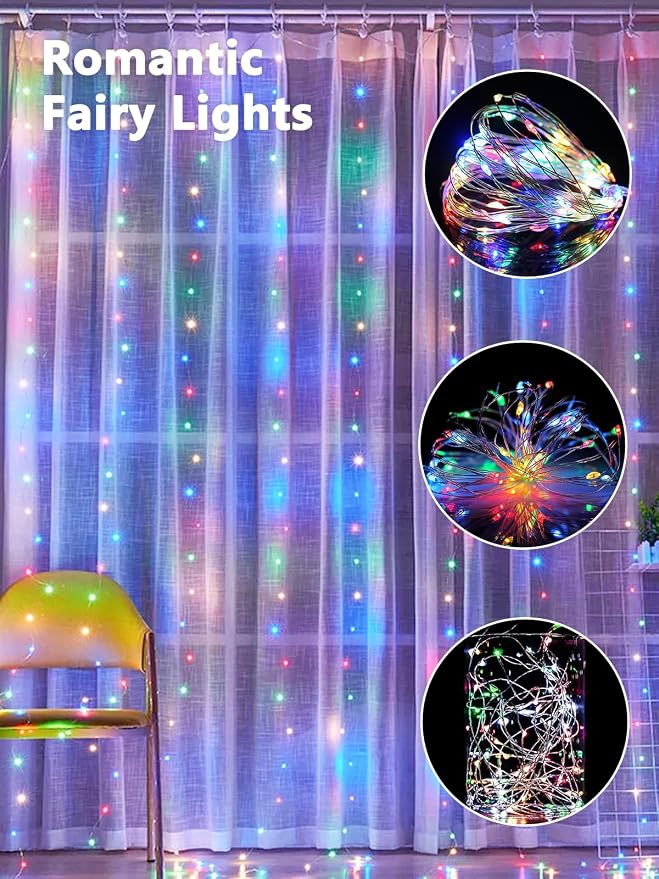 6 Pack Fairy Lights Battery Operated with Remote Twinkle Lights Multicolor | Each 26FT 80LED, 8 Modes, Timer, Waterproof & Cuttable Wire, Christmas String Lights for Party Gatherings Centerpieces Decor