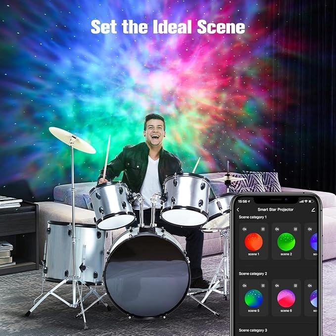 Galaxy Projector,Star Projector Galaxy Light,Northern Lights Projector,Aurora Starlight Projector,Rotatable Nebula Lamp,Smart APP&Voice Control,24H Timer,LED Night Light Projector for Adult Kids White