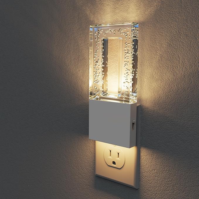 L LOHAS LED Night Light Plug in, Foldable Night Lights Plug into Wall | Portable LED Nightlight with Dusk to Dawn Sensor, Dimmable 0-100LM White Nightlights for Travel, Hotel, Bathroom, Hallway