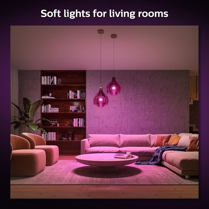 Philips Hue Smart 75W A19 LED Bulb - White and Color Ambiance Color-Changing Light - 2 Pack - 1100LM - E26 - Indoor - Control with Hue App - Compatible with Alexa, Google Assistant and Apple Homekit