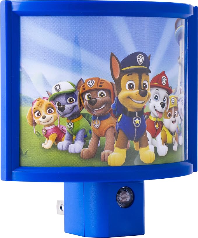 Nickelodeon Paw Patrol LED Night Light, Plug-in, Marshall, Rocky, Scout, Skye, Ryder, Chase, Kids Gifts, Dusk-to-Dawn Sensor, Great for Bedroom, Bathroom, Nursery, Playroom, Hallway, 39137