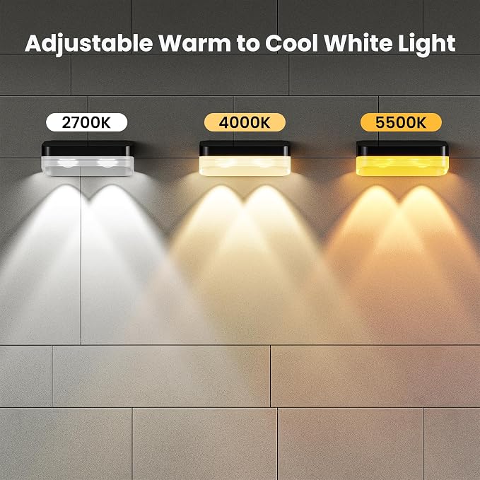 50FT Outdoor Fence Lights, 8 Packs Smart Deck Lights App/Remote Control | 16 Million Monochrome Modes, RGBCW+IC, Color Changing Lights for Fence, IP67 Waterproof for Backyard Railing Decor