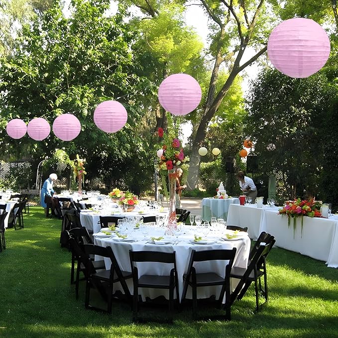 20Pcs Light Purple Paper Lanterns for Parties, 6” 8” 10” 12” Chinese Asian Hanging Round Paper Lanterns for Birthday Wedding Halloween Christmas Home Decor Party Decor
