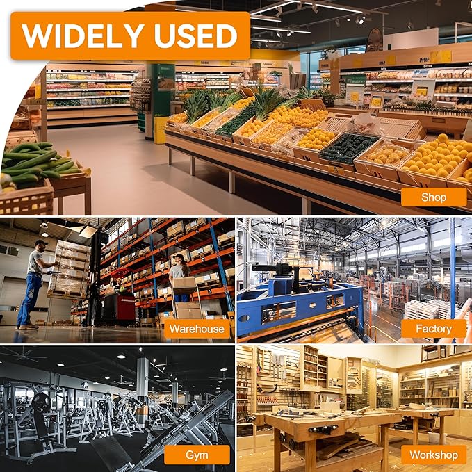 6 Pack UFO Led High Bay Light 200W(800W MH/HPS Equiv.), 30000lm 5000K ETL Listed High Bay Led Lights with 5' Cable US Hook, IP65 Waterproof Commercial Light Fixture for Warehouse Workshop Barn Factory