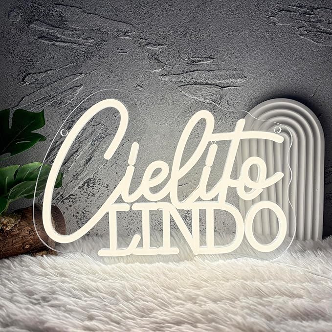 Cielito Lindo Neon Sign, Dimmable Led Mexican Baby Shower or Wedding Festival Decor Neon Light Wall Art for Boho Fiesta Party Backdrop Birthday National Day Celebration Sign(11.8 * 7.8in)
