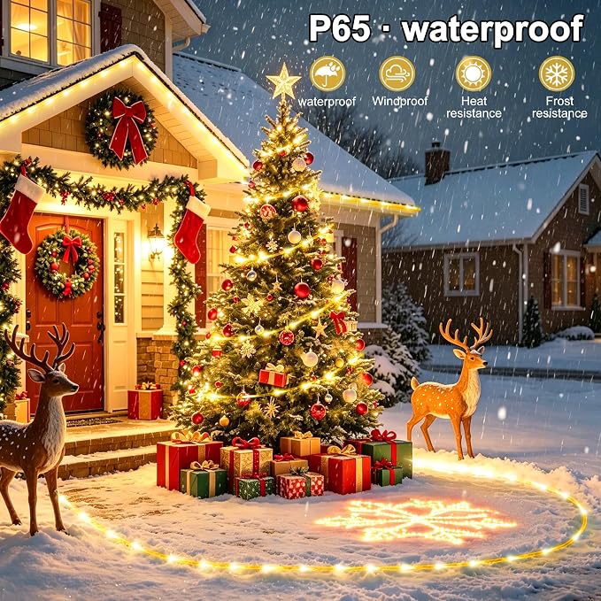 Solar Rope Lights Outdoor Waterproof, 66FT 200 LED Solar String Lights with 8 Lighting Modes,Trampoline Lights, Solar Patio Light for Garden Fence Backyard Deck Porch Pool Tree Christmas Decor