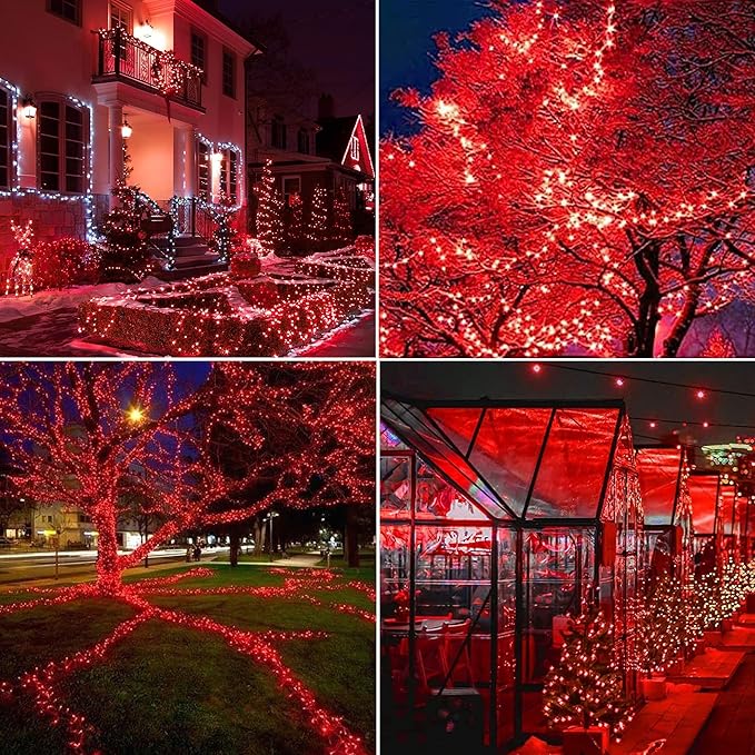 Joomer LED Fairy Lights Battery Operated, 2 Pack Each 16FT 50 LED Cuttable Starry Lights with Timer for Bedroom, Parties, Wedding Christmas Indoor Decor (Red)