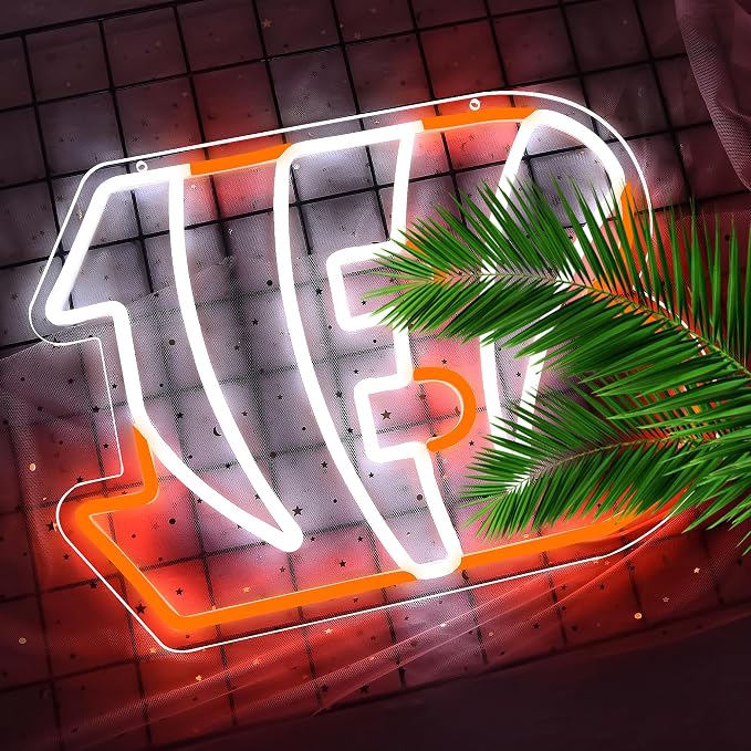 Football Neon Sign for Wall Decor Football LED Neon Light for Man Cave | Dimmable Rugby Team Logo Sign for Bedroom Club Bar Game Room Party Garage Decor Birthday Gift for Rugby Fans Size16.1*11.8In
