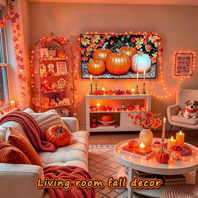 JMEXSUSS 2 Pack Halloween Fairy Lights Battery Operated, Total 400LED 132ft | Orange Fairy Lights with Remote, Waterproof, 8 Modes Twinkle String Lights for Halloween Tree Yard Bedroom Wreath Fall Decor