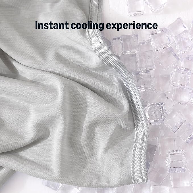 Amazon Basics Cooling Blanket for Hot Sleepers, Reversible Lightweight Thin Throw Blanket for Bed, Couch and Sofa, King (90" x 108"), Gray