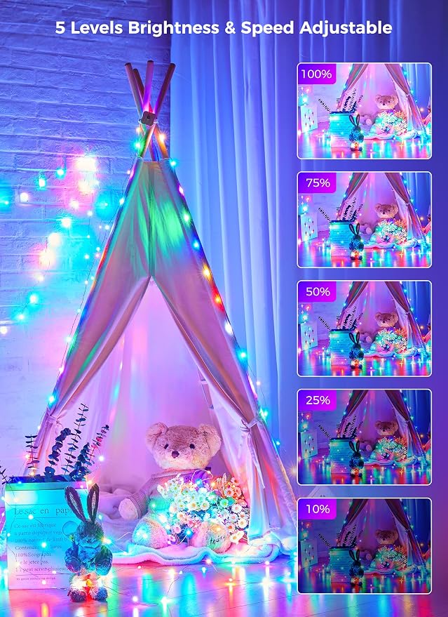 Color Changing Fairy Lights Plug in, 33FT 100 LED String Lights with Remote | 22 Colors Fairy Lights Indoor with 12 Lighting Modes,Timer, Multicolor Christmas Lights for Bedroom Classroom Halloween