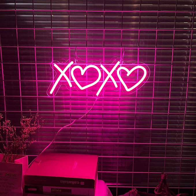 Neon Sign for Wall Decor Bedroom Birthday Party Gift Boyfriend Girlfriend Lover Teens Kids Room USB Operated Led Light Sign,Pink 16 x 6.3 Inch