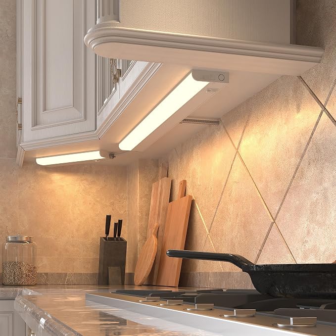 GETINLIGHT 18-Inch Hardwired Only LED Under Cabinet Light, 5-CCT Selectable | Choose from 2700K, 3000K, 4000K, 5000K, or 6000K. Dimmable with a matte white finish. ETL Listed. Model: IN-0201-12-WH-5C