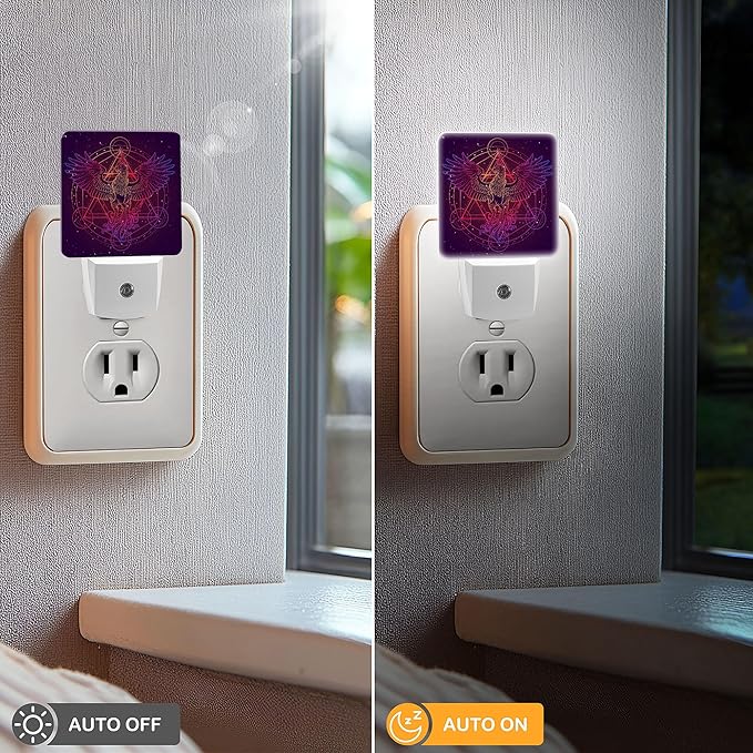 LED Night Light Lamp with Smart Sensor Dusk to Dawn Sensor,Phoenix Fantasy Night Light Daylight White,0.5W Plug-into Wall for Adults,Bedroom,Bathroom,Hallway,Kitchen
