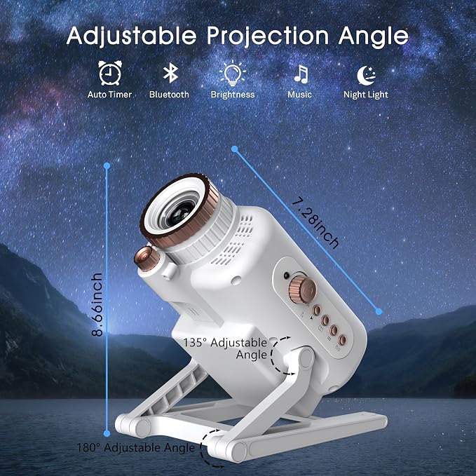 AIRIVO Cinematic Mood Projector, 3D Galaxy Star Projector with 60 Moving 3D Scenes&Bluetooth Speaker, Planetarium Night Light for Room Decor, Gifts for Kids, Teens, Adults, Valentine's Day