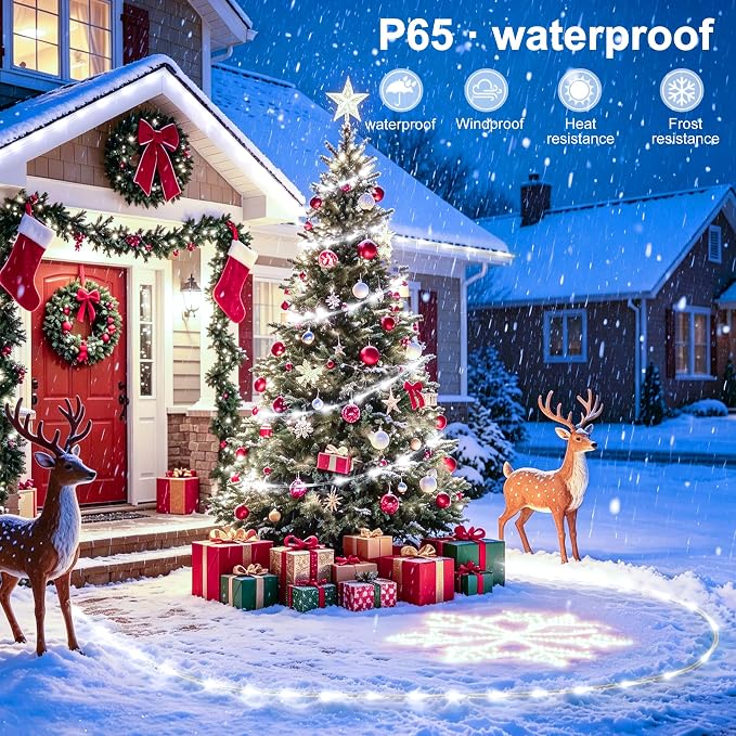 Solar Rope Lights Outdoor Waterproof, 66FT 200 LED Solar String Lights with 8 Lighting Modes,Trampoline Lights, Solar Patio Light for Garden Fence Backyard Deck Porch Pool Tree Christmas Decor