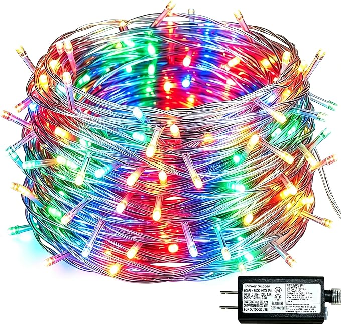 Multicolor String Lights for Indoor Bedroom, 33FT 100 LED Fairy Lights with 8 Modes & Memory, Plug in Twinkle Christmas Light, Waterproof for Outdoor Patio, Garden, Classroom, Dorm or Tree