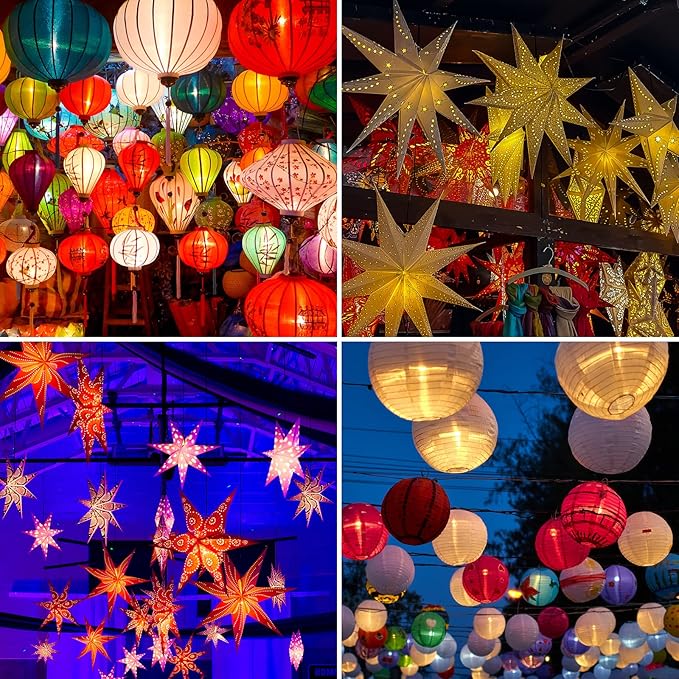 Battery Operated Paper Lantern Party Lights – 15 Pack LED Balloons Light for Star Paper Lanterns | Mini Battery Powered Bulbs for Party Craft ,Weddings & Festival Decorations (Warm White)