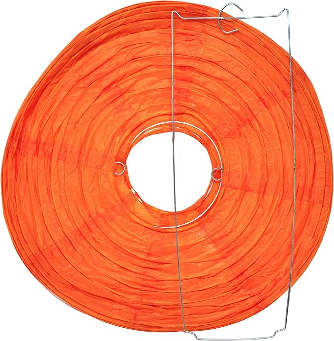 Mudra Crafts Orange Paper Lanterns Wedding Party Decorations - 12 in 10 Round Hanging Ceiling Lanterns, 10 Pack, Decorative Lamp Shades