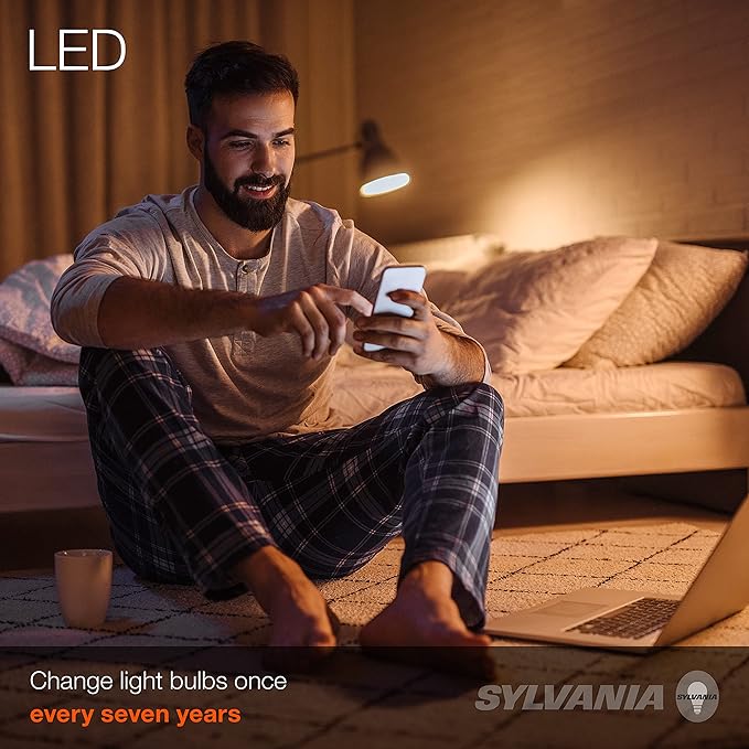 Sylvania ECO LED A19 Light Bulb, 100W Equivalent, Efficient 14.5W, 7 Year, 1450 Lumens, Non-Dimmable, Frosted, 2700K, Soft White - 6 Pack (40885)