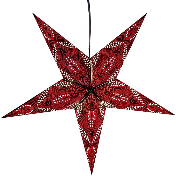 Morse Code Paper Star Lantern with 12 Foot Power Cord Included