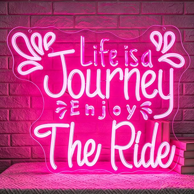 Positive Neon Lights Signs Neon Sign Led Sign Light for Wall Decor | Life Is A Journey Neon Sign for Room Decor,Positive Decoration,Motivational Wall Decor,Gift,5V USB Powered