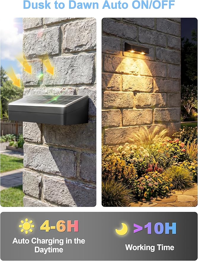 Fence Lights Solar Powered with Remote 12 Pack, Warm White, Cool White and RGB Color Glow LED Solar Lights Outdoor, Dusk to Dawn Solar Fence Lights for Patio, Backyard, Railing, Deck, and Wall