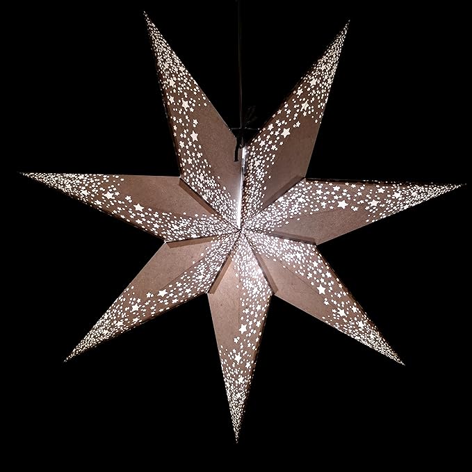 Regel Gray Paper Star Lantern with 12 Foot Power Cord Included