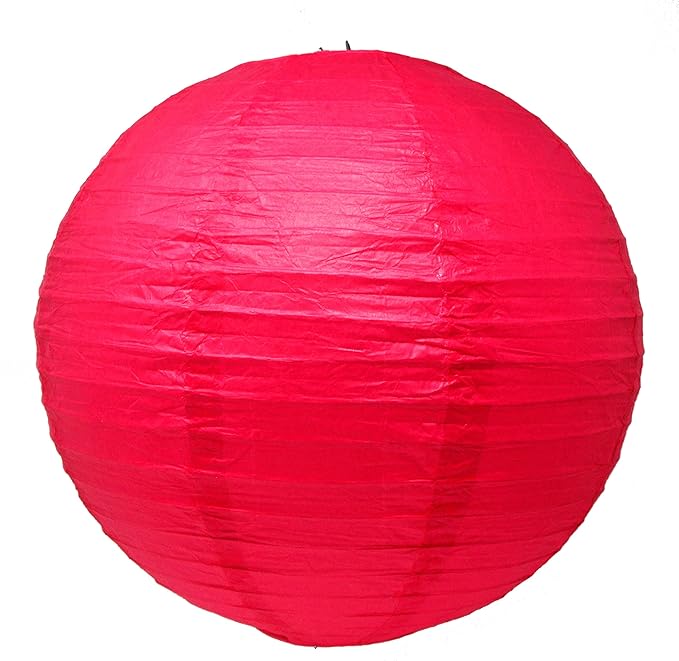 Mudra Crafts Red Paper Lanterns Wedding Party Decorations - 12 in 10 Round Hanging Ceiling Lanterns, 10 Pack, Decorative Lamp Shades