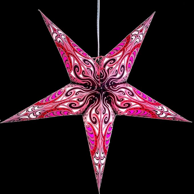 Lavender Pink Obsession Paper Star Lantern with 12 Foot Power Cord Included