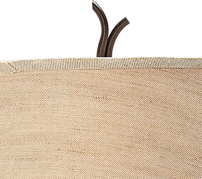 Twist 63 1/2" Metal and Walnut Tray Table Floor Lamp Living Room | Rustic Farmhouse Country Cottage Core with End 5 Wood Twisted Iron Base Brown Linen Fabric Tapered Drum Shade for Bedroom