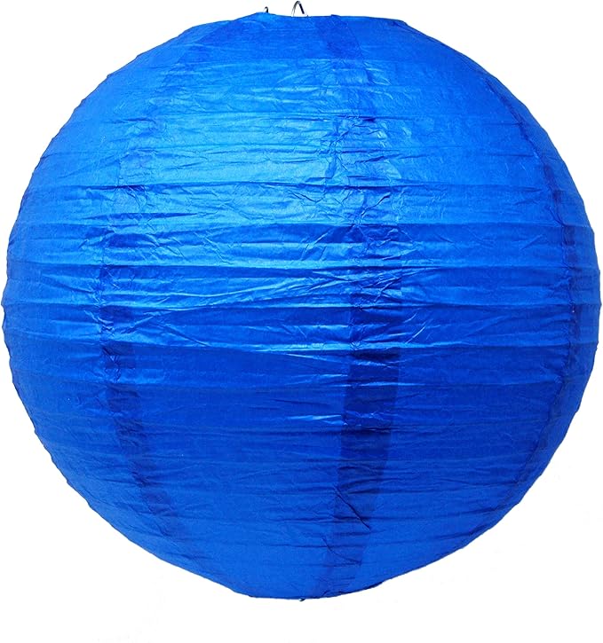 Mudra Crafts Royal Blue Paper Lanterns Wedding Party Decorations - 12 in 10 Round Hanging Ceiling Lanterns, 10 Pack, Decorative Lamp Shades