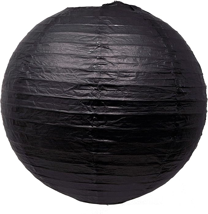Mudra Crafts Black Paper Lanterns Wedding Party Decorations - 12 in 10 Round Hanging Ceiling Lanterns, 10 Pack, Decorative Lamp Shades