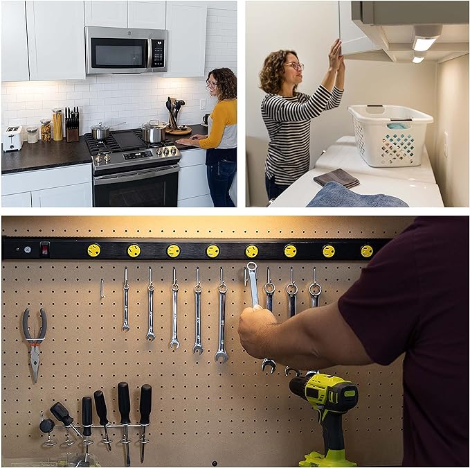 GE Under Cabinet Light, 24 Inch, Wireless, Battery Operated, 200 Lumens, Tap Light, Bright White LED Closet Light, Night Light for Kitchen, Closet, and More, 58158-T1
