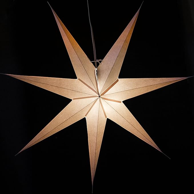 7 Pointed White Paper Star Lantern with 12 Foot Power Cord Included