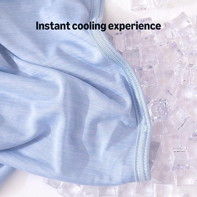 Amazon Basics Cooling Blanket for Hot Sleepers, Reversible Lightweight Thin Throw Blanket for Bed, Couch and Sofa, King (90" x 108"), Blue
