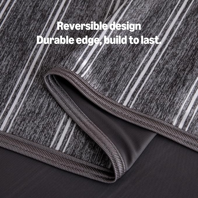 Amazon Basics Striped Cooling Blanket for Hot Sleepers, Reversible Lightweight Thin Throw Blanket for Bed, Couch and Sofa, Queen (90" x 90"), Dark Gray Striped