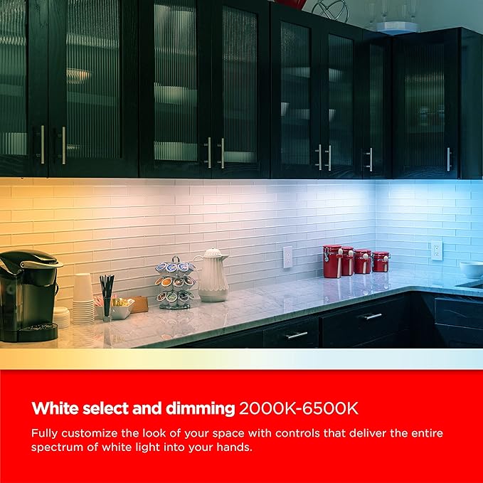 UltraPro 24 inch Plug-in Wi-Fi Under Cabinet Lights, Many White Settings from 2000K-6000K, Full Range Dimmable, Easy to Use Wi-Fi App, Programmable Schedule Under Cabinet Lighting, 65267
