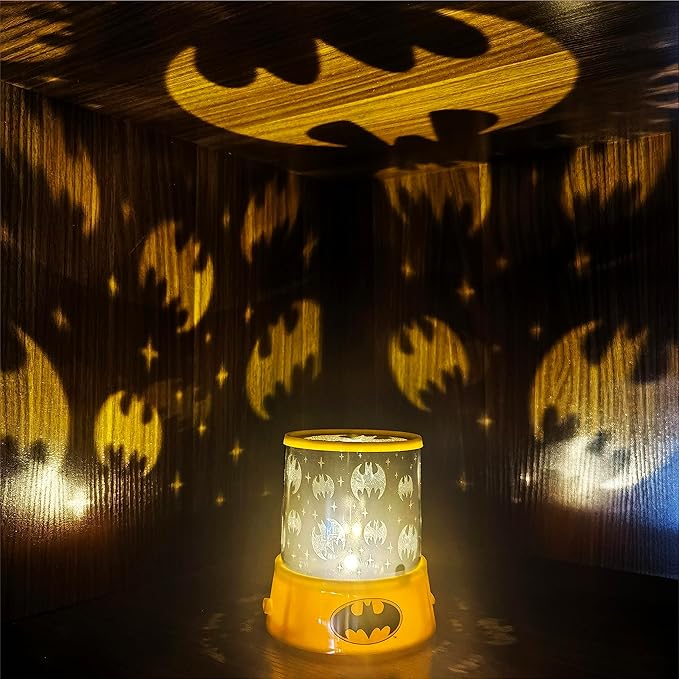 Batman Color Changing Kids Lamp and Nightlight,LED Projection Light for Bedroom Décor, Superhero Night Lamp for Boys & Girls