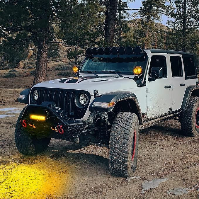 Nilight 6 inch Amber LED Light Bar 2PCS 18W Spot Driving Fog Single Row Off Road Boat Lights Driving Bumper Reverse Lighting for Trucks SUV ATV UTV Golf Cart