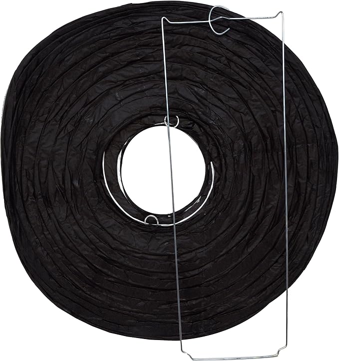 Mudra Crafts Black Paper Lanterns Wedding Party Decorations - 12 in 10 Round Hanging Ceiling Lanterns, 10 Pack, Decorative Lamp Shades