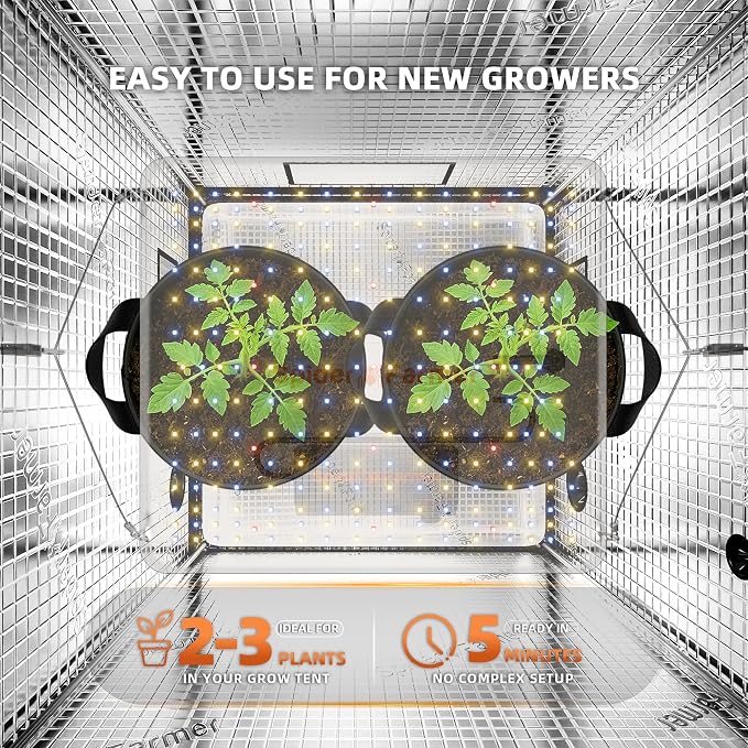 Spider Farmer SF1000 2 Pack LED Grow Lights for Indoor Plants in 2x4 Tent | 200W Dimmable Full Spectrum Grow Light, New-Gen High-Efficiency Diodes 2.5 PPE System for Seed Starting, Vegetables & Bloom