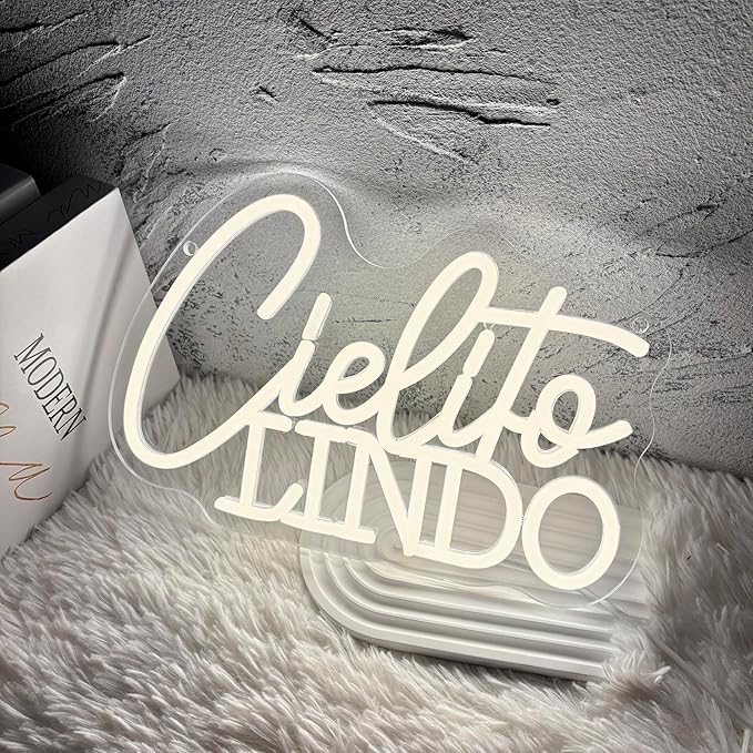 Cielito Lindo Neon Sign, Dimmable Led Mexican Baby Shower or Wedding Festival Decor Neon Light Wall Art for Boho Fiesta Party Backdrop Birthday National Day Celebration Sign(11.8 * 7.8in)