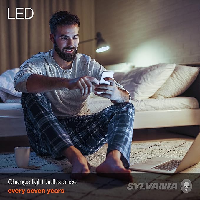 Sylvania ECO LED A19 Light Bulb, 60W Equivalent, Efficient 9W, 7 Year, 750 Lumens, Non-Dimmable, Frosted, 5000K Daylight - 24 Pack (40987)