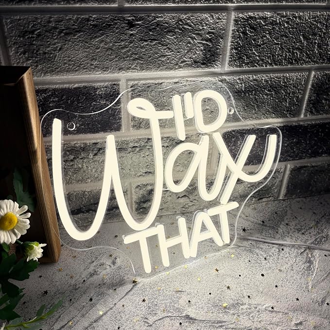 Mutank I'D Wax That Neon Sign, Beauty Salon Salonneon Neon Light USB Powered LED Dimmable, for Waxing Studio Skincare Hydrotherapy Professional Salon Beauty Studio Sign, Beautician Gift(12.9 * 8.6In)